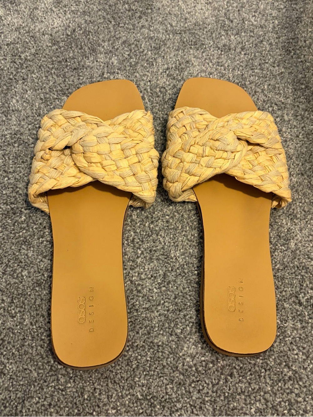 ASOS Braided Slide Sandals in Mustard